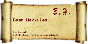 Baar Herkules névjegykártya